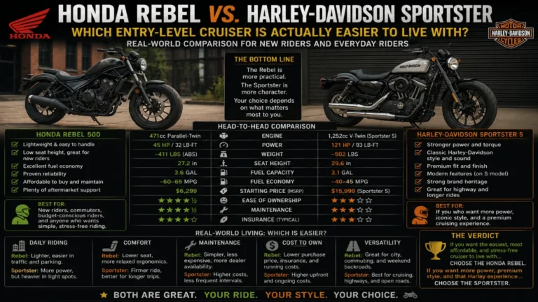 Honda Rebel vs. Harley-Davidson Sportster